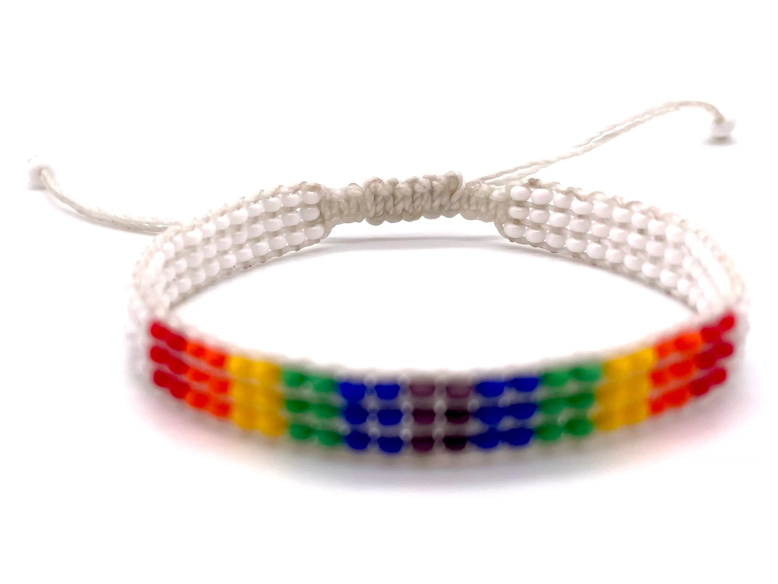 Aztec White Multi Strand Adjustable Bracelet