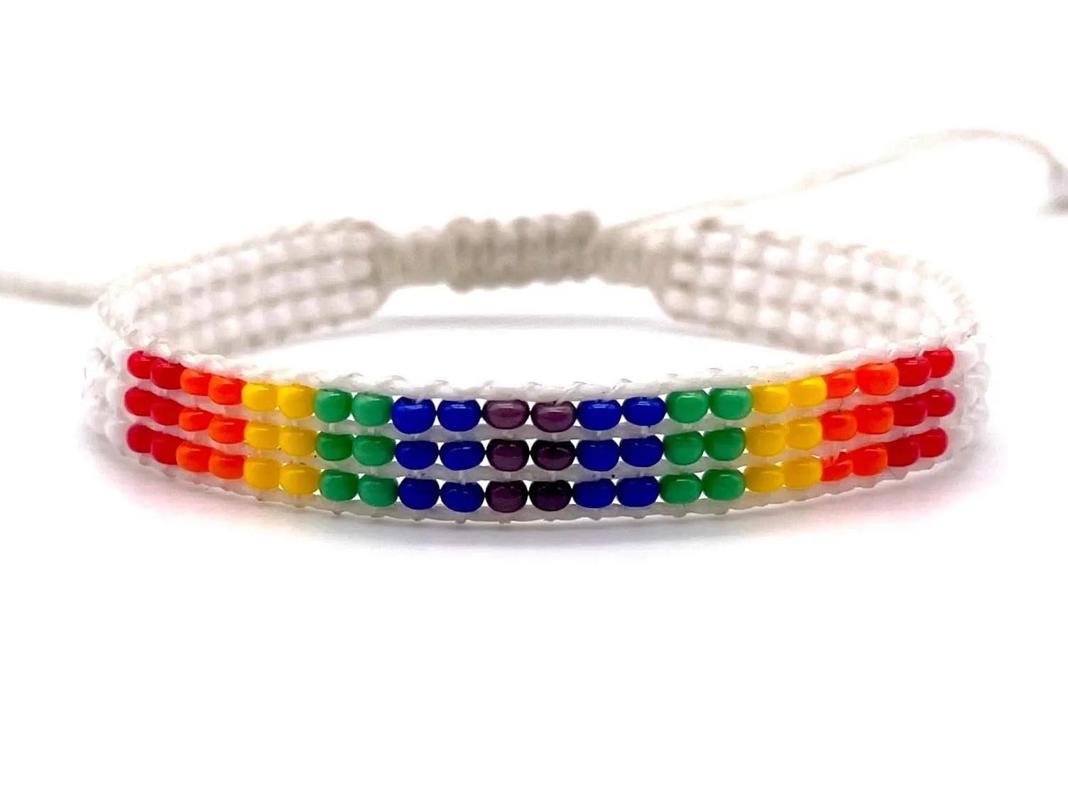 Aztec White Multi Strand Adjustable Bracelet