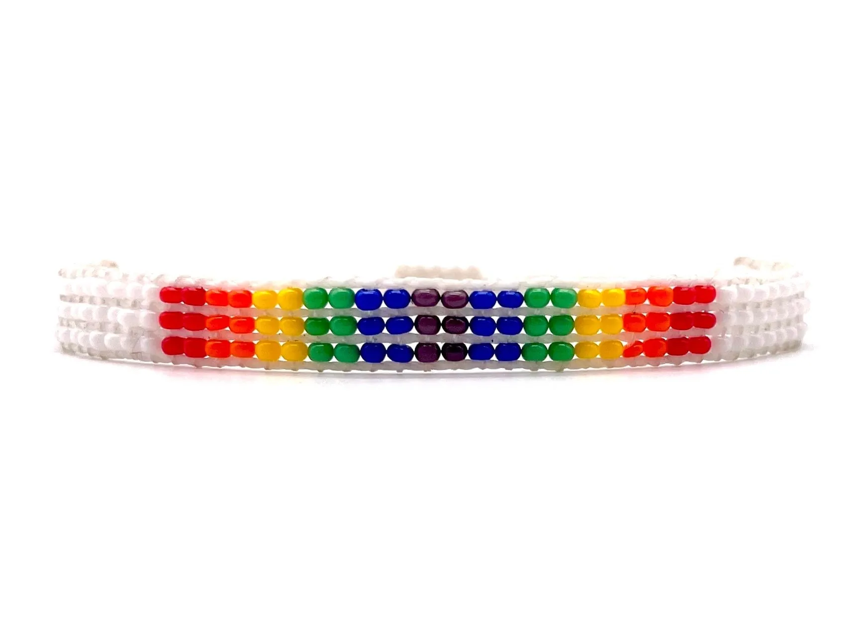Aztec White Multi Strand Adjustable Bracelet