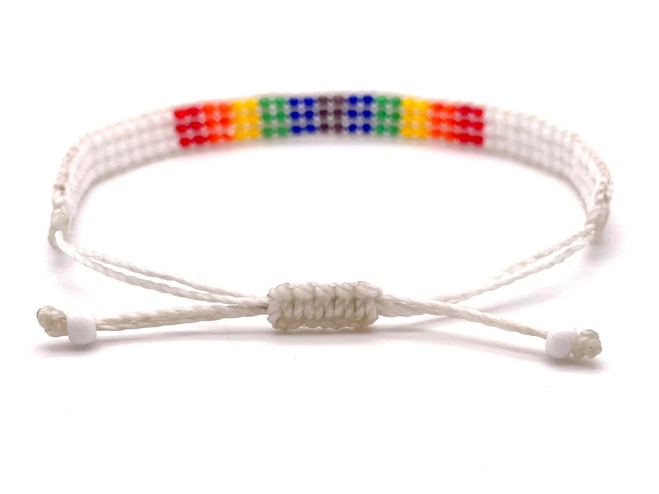 Aztec White Multi Strand Adjustable Bracelet