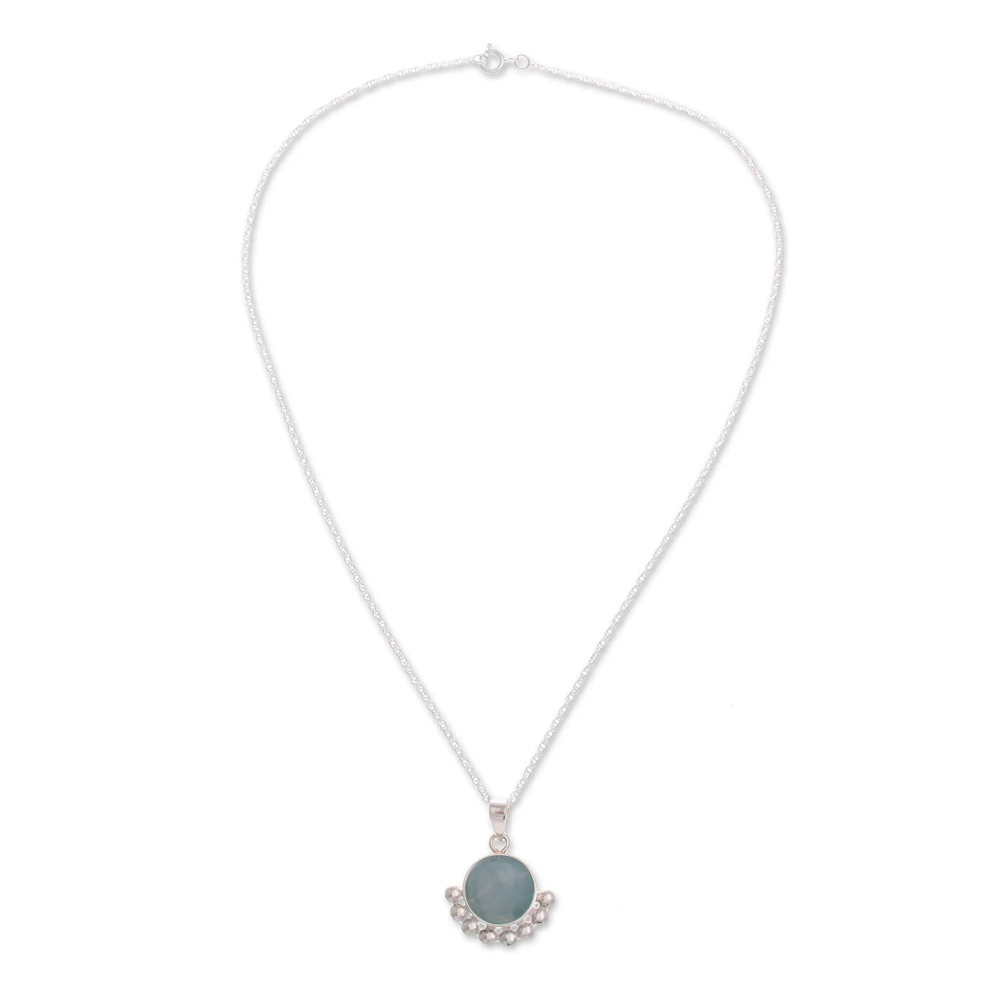 Bauble Delight Blue Opal Pendant Necklace from Peru