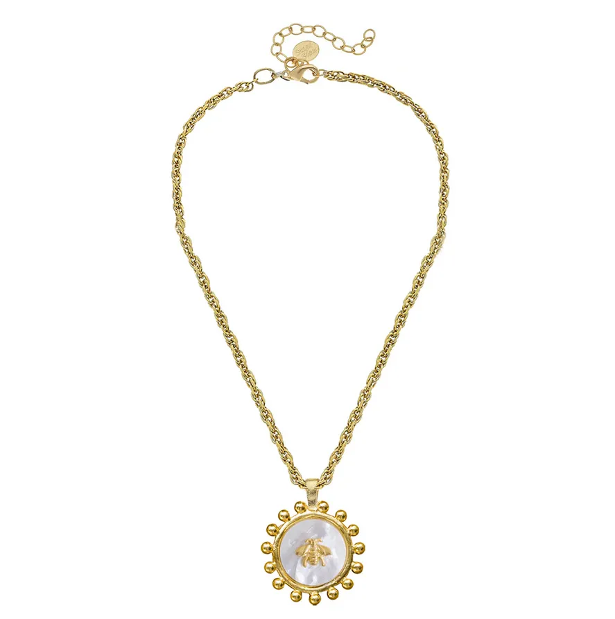 Bee Mother of Pearl Necklace