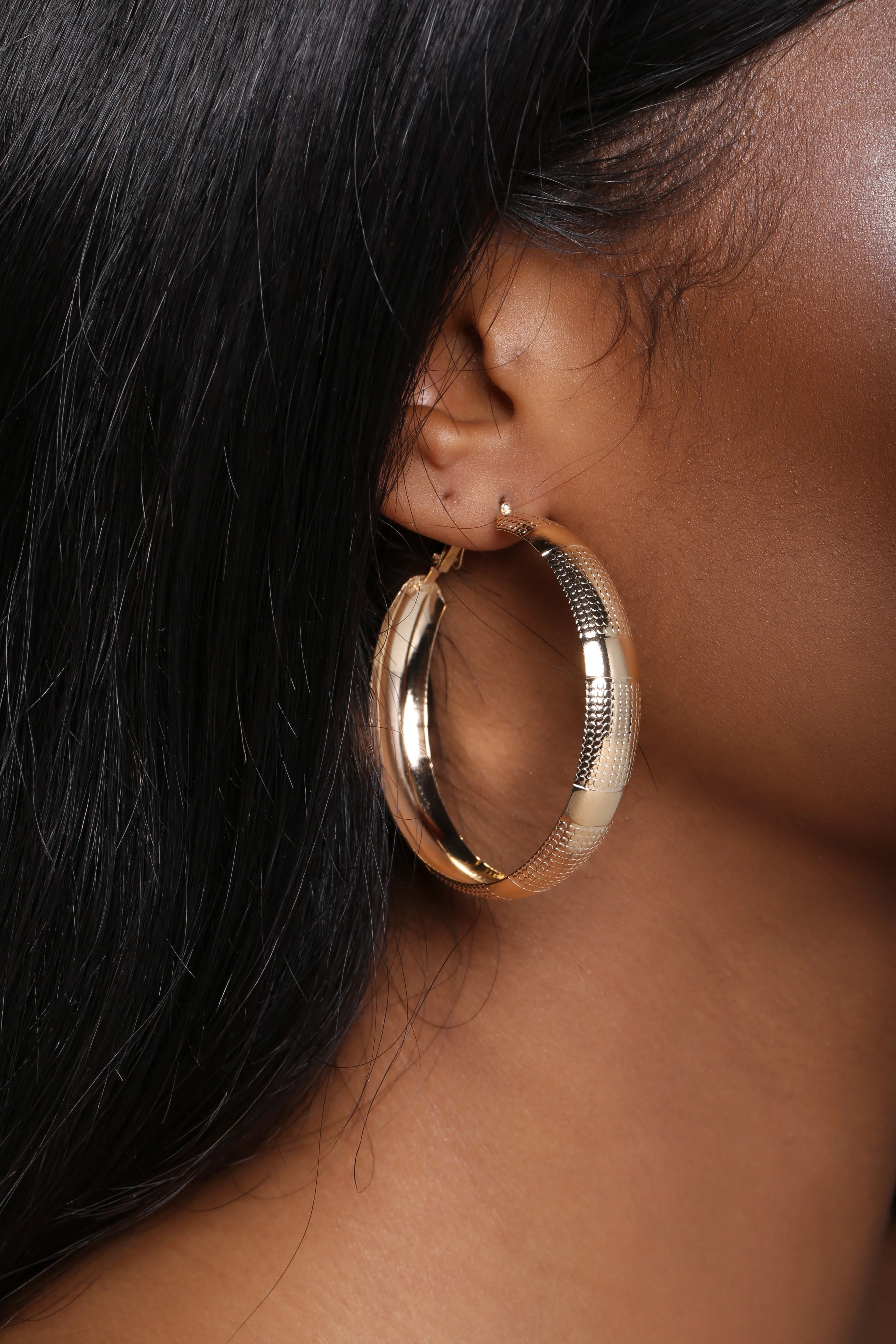 Bella Thick Hoop Earrings Set - Gold