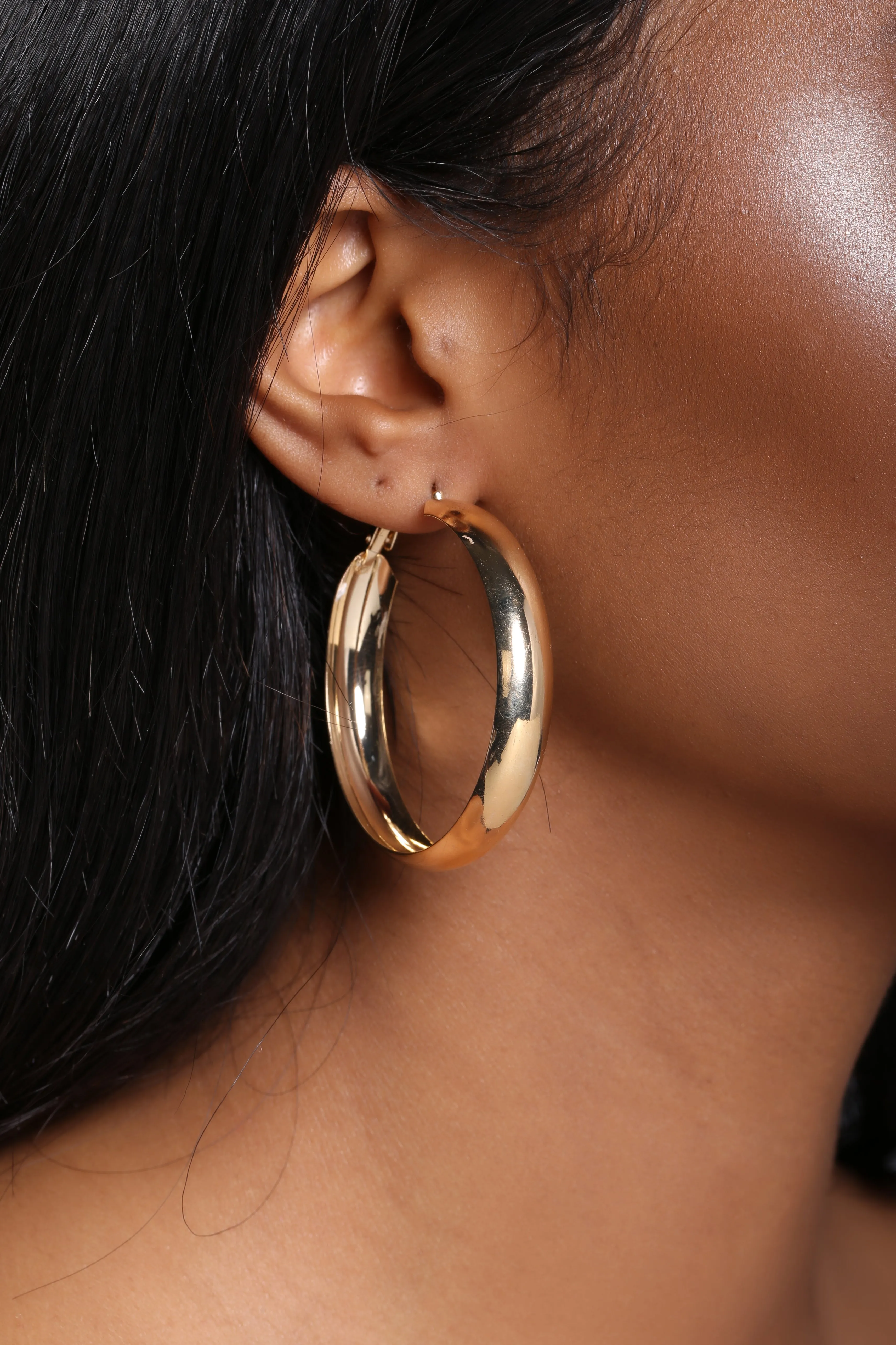 Bella Thick Hoop Earrings Set - Gold