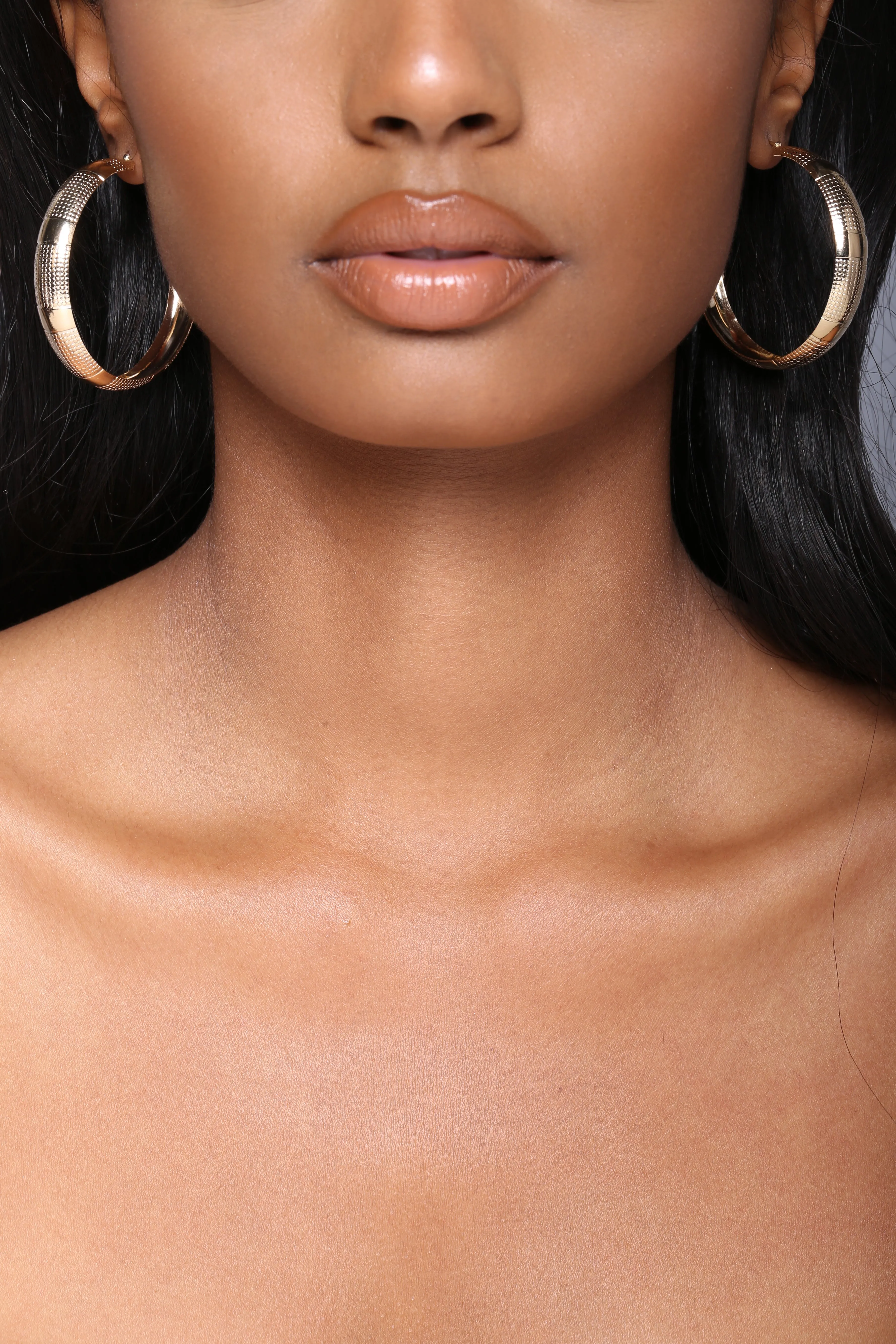 Bella Thick Hoop Earrings Set - Gold