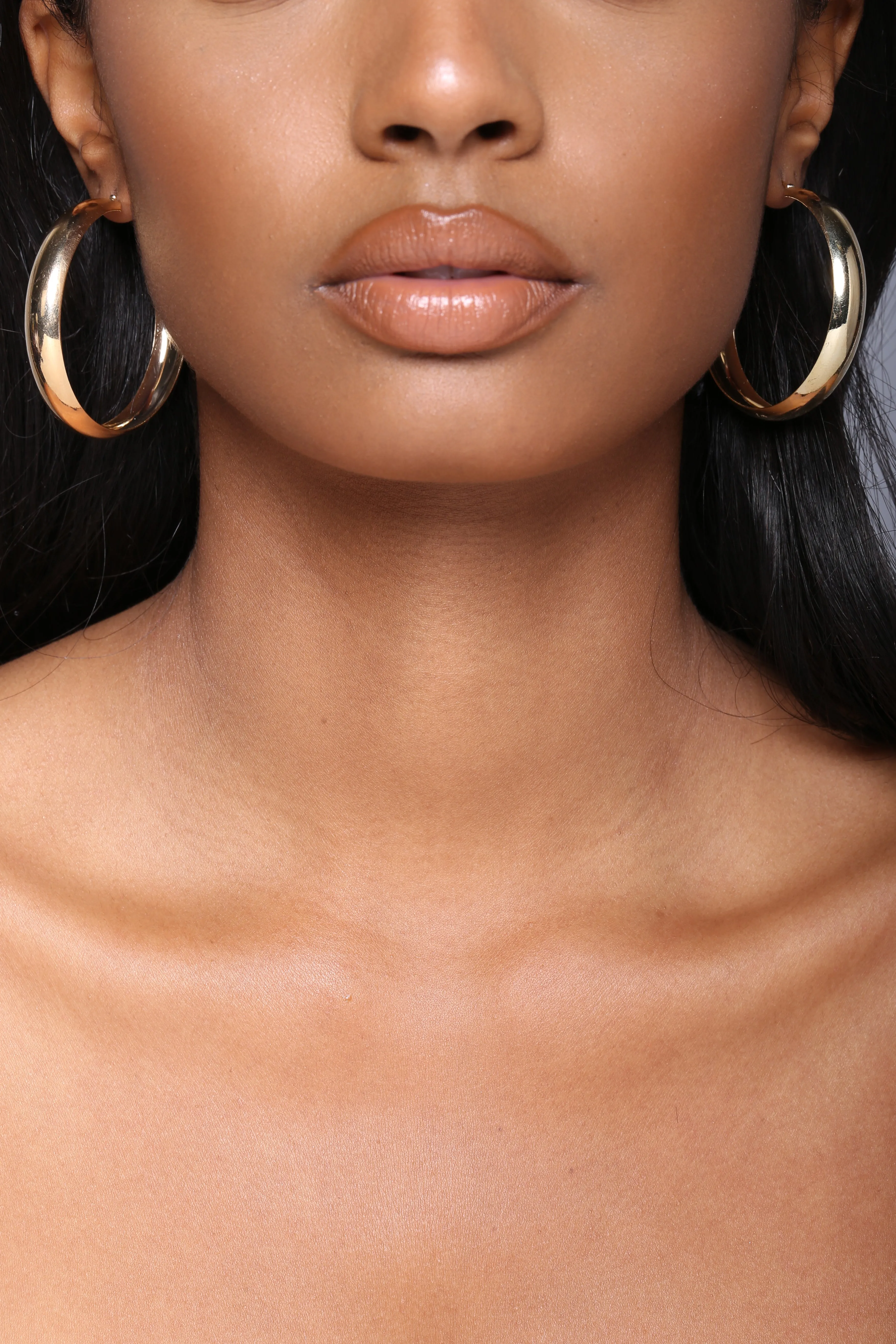 Bella Thick Hoop Earrings Set - Gold