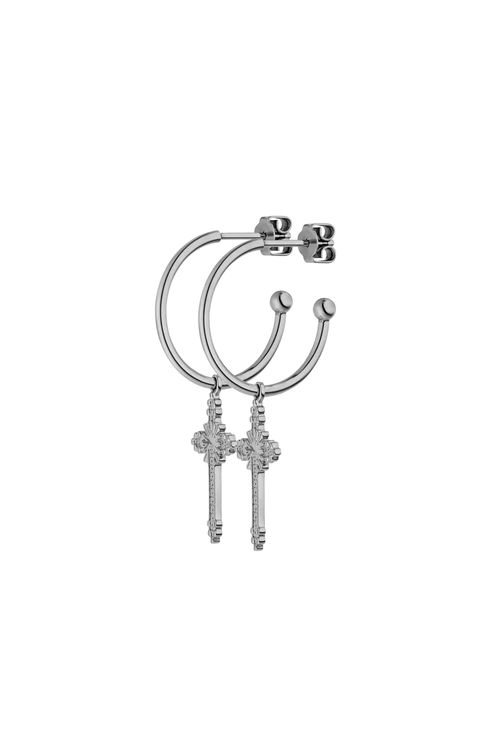 Big Cross Hoops Silver