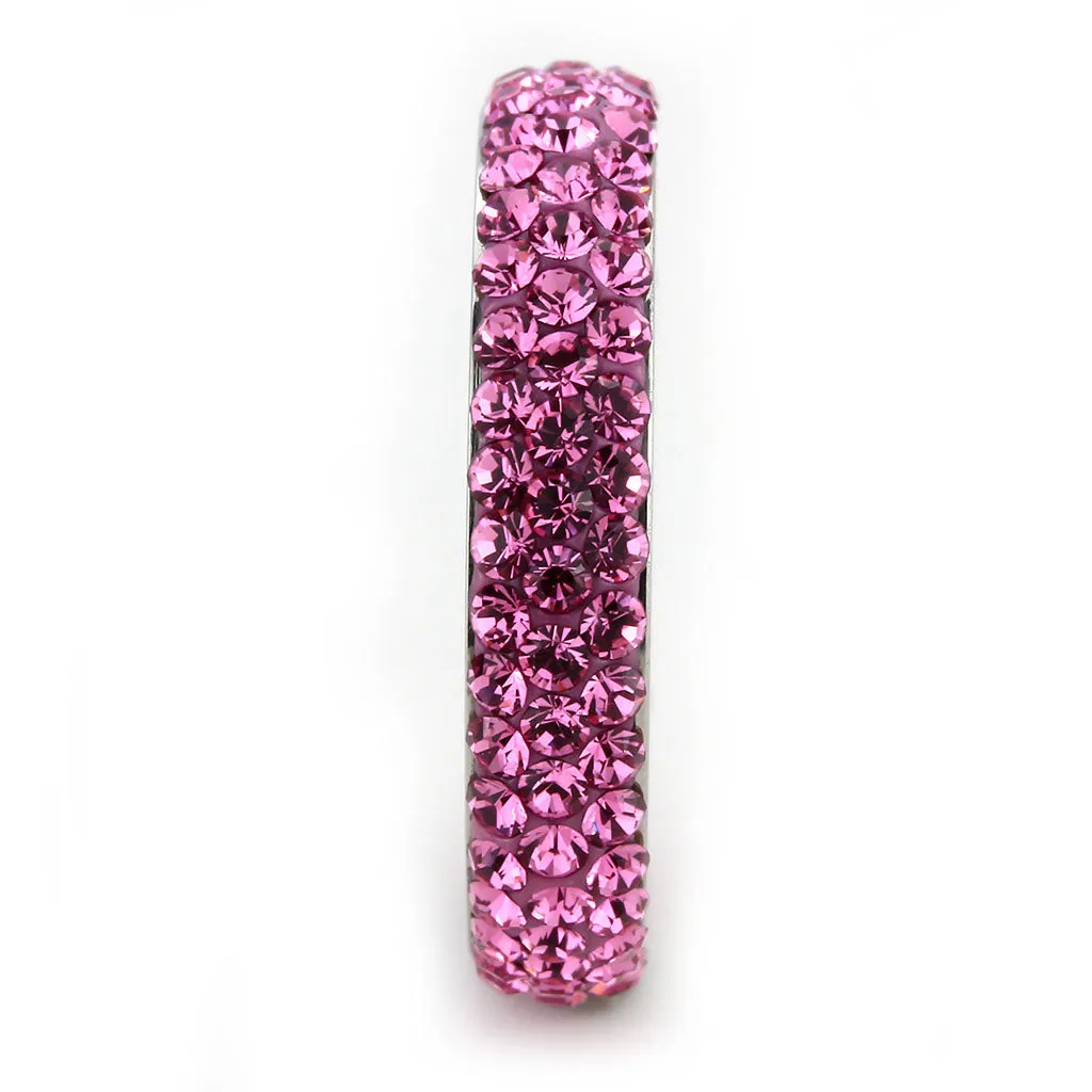 CJ3542 Wholesale Women's Stainless Steel Top Grade Crystal Rose Infinite Sparkle Ring