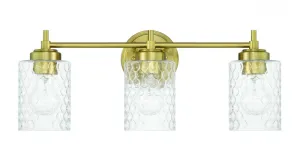 Claire 3 Light Vanity in Satin Brass