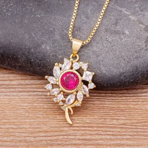 Classic Lucky Flower Pendant Necklace