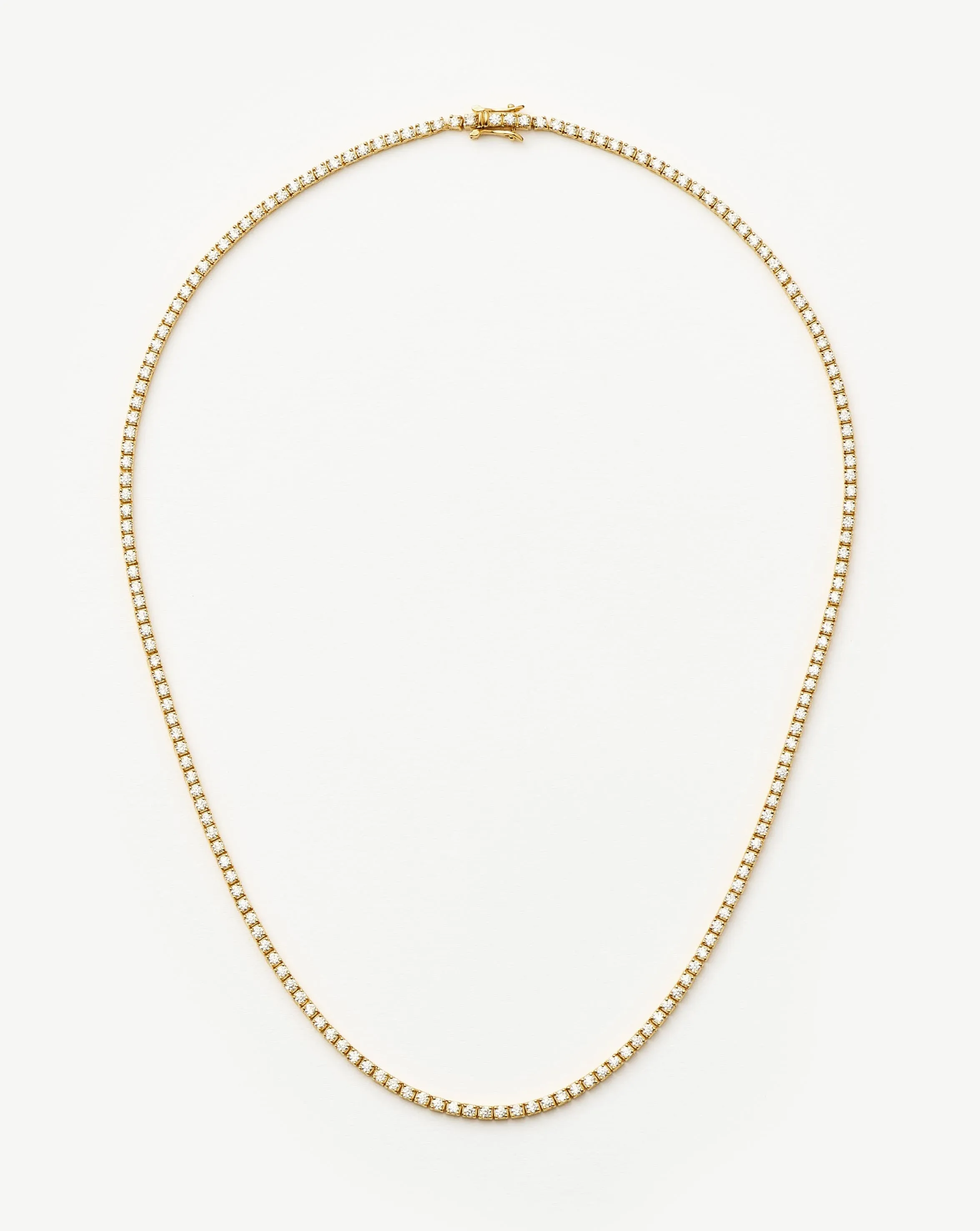 Classic Tennis Necklace | 18ct Gold Vermeil Cubic Zirconia