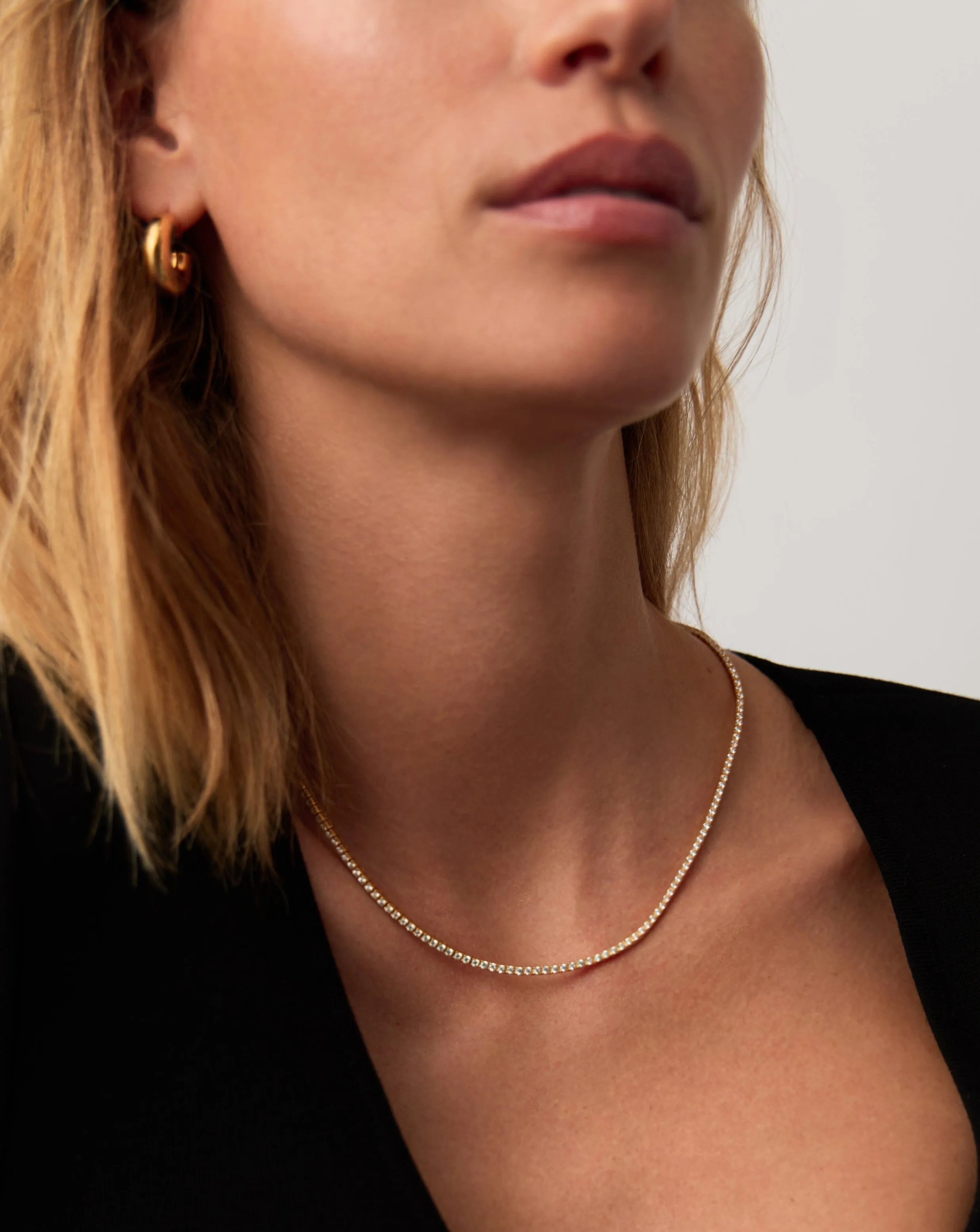 Classic Tennis Necklace | 18ct Gold Vermeil Cubic Zirconia
