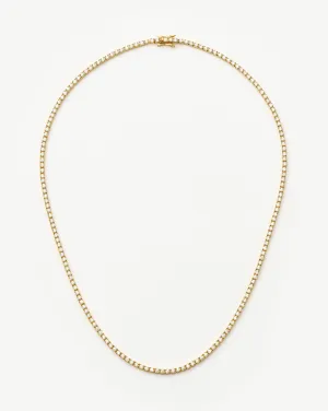 Classic Tennis Necklace | 18ct Gold Vermeil Cubic Zirconia