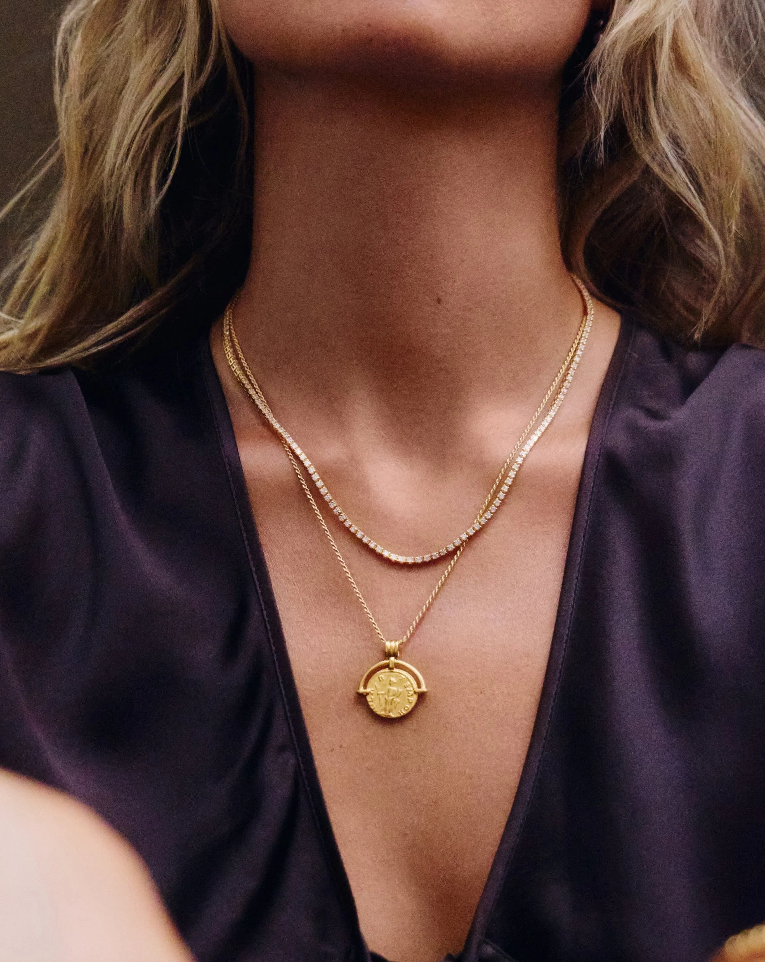 Classic Tennis Necklace | 18ct Gold Vermeil Cubic Zirconia