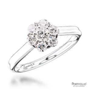 Cluster 0.16ct F VS Diamond Platinum Ring