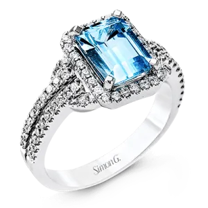 Color Ring In 18k Gold With Diamonds TR148 WHITE 18K SEMI