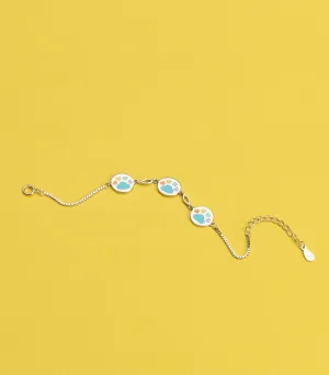 Coloured Paw Bracelet (Silver)