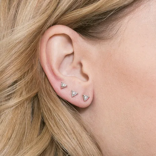Dana Rebecca Designs - Emily Sarah - Double Mini Triangle Diamond Studs, White Gold