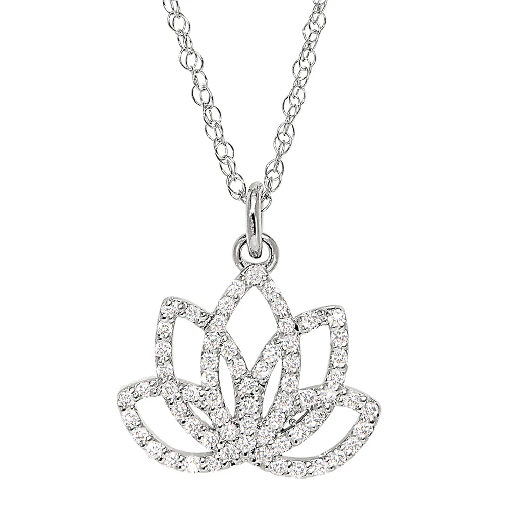 Diamond Lotus Pendant