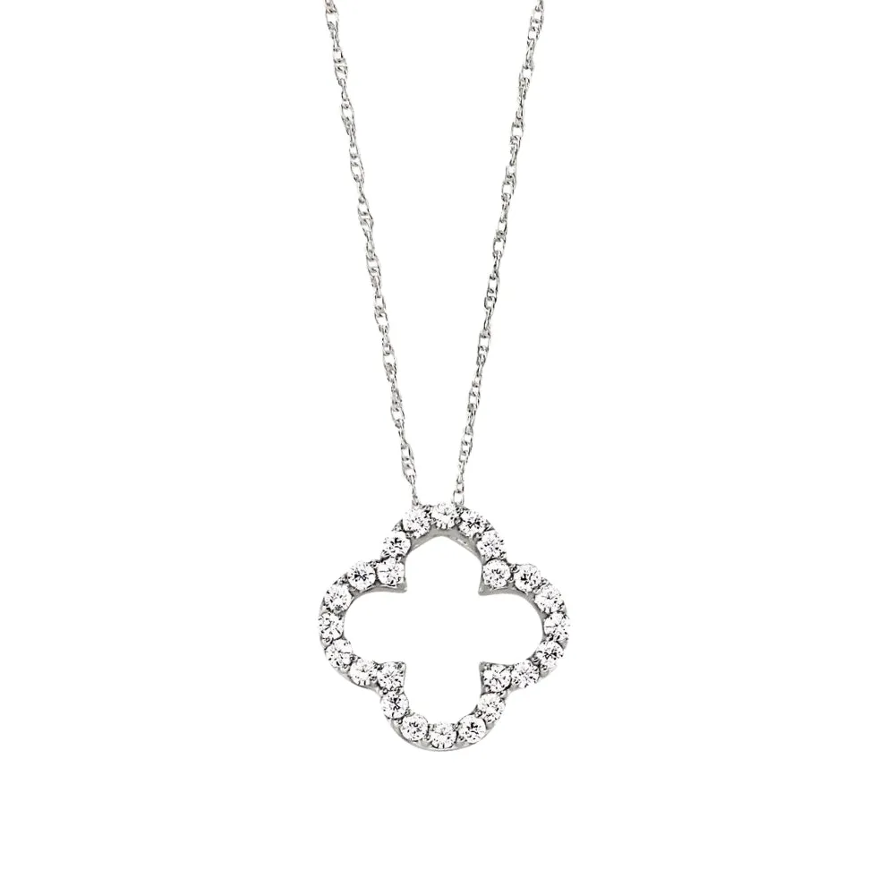 Diamond Quatrefoil Cross Pendant
