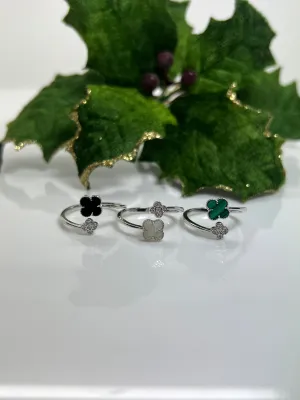 Double Clover rings silver