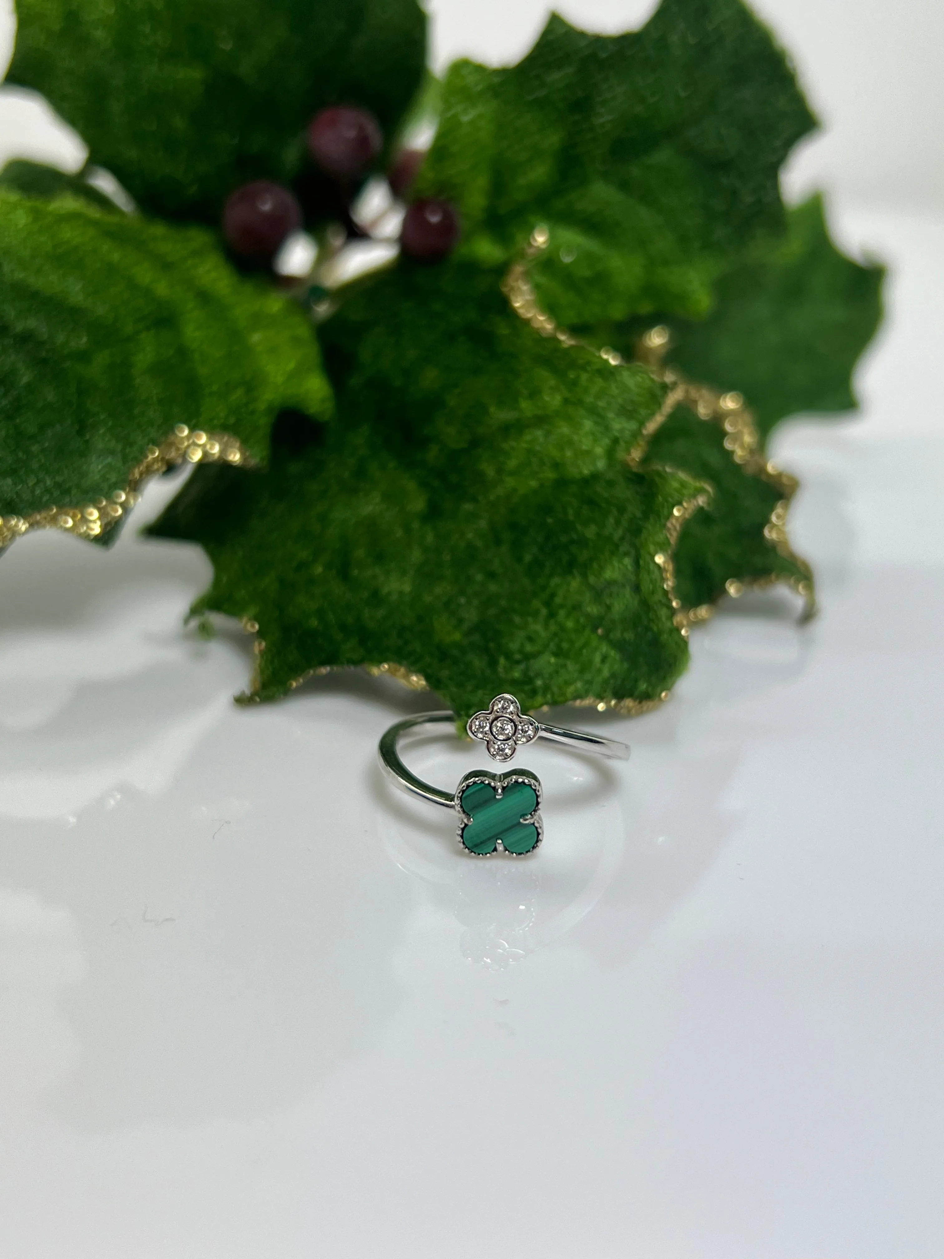 Double Clover rings silver