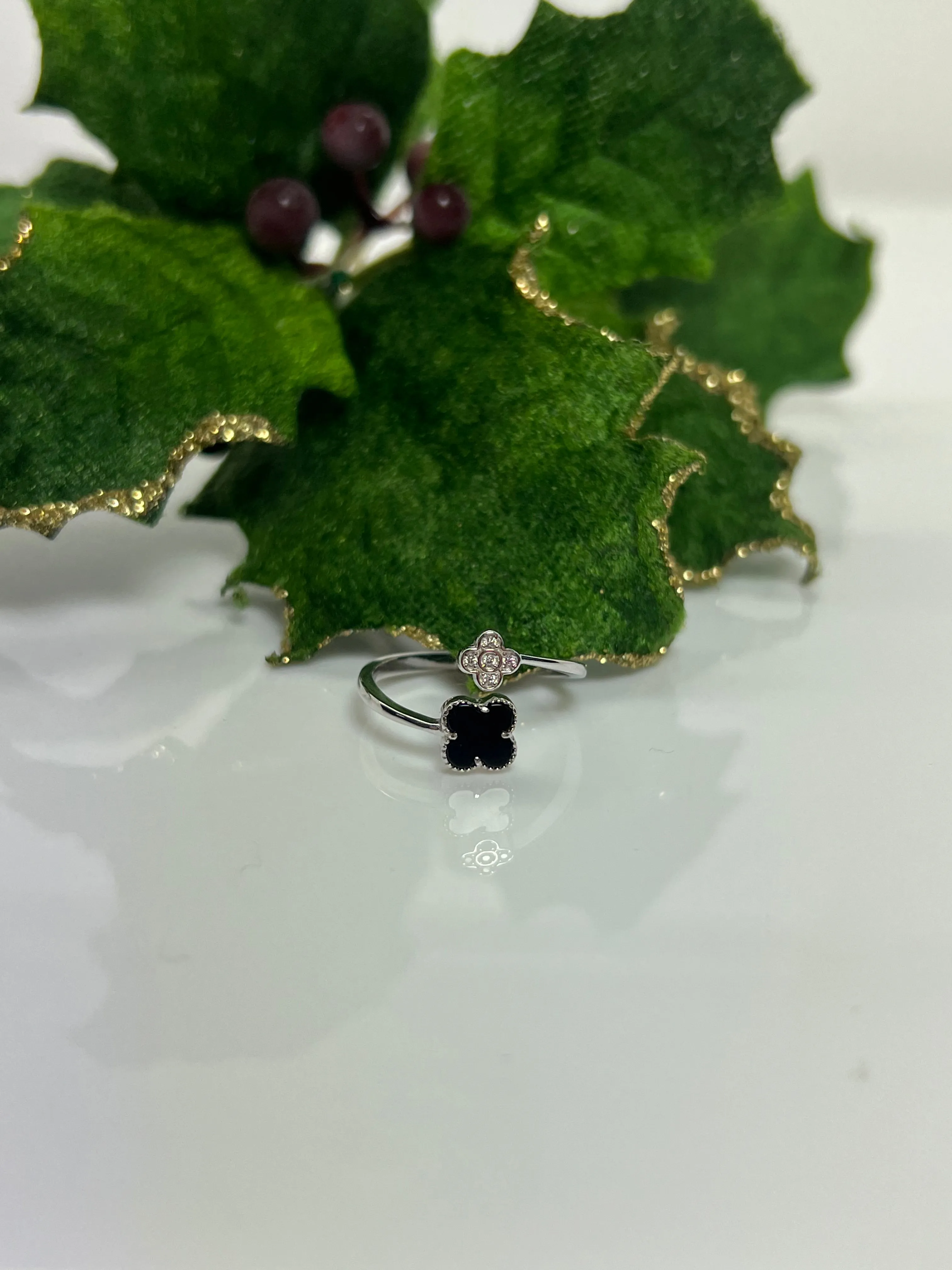 Double Clover rings silver