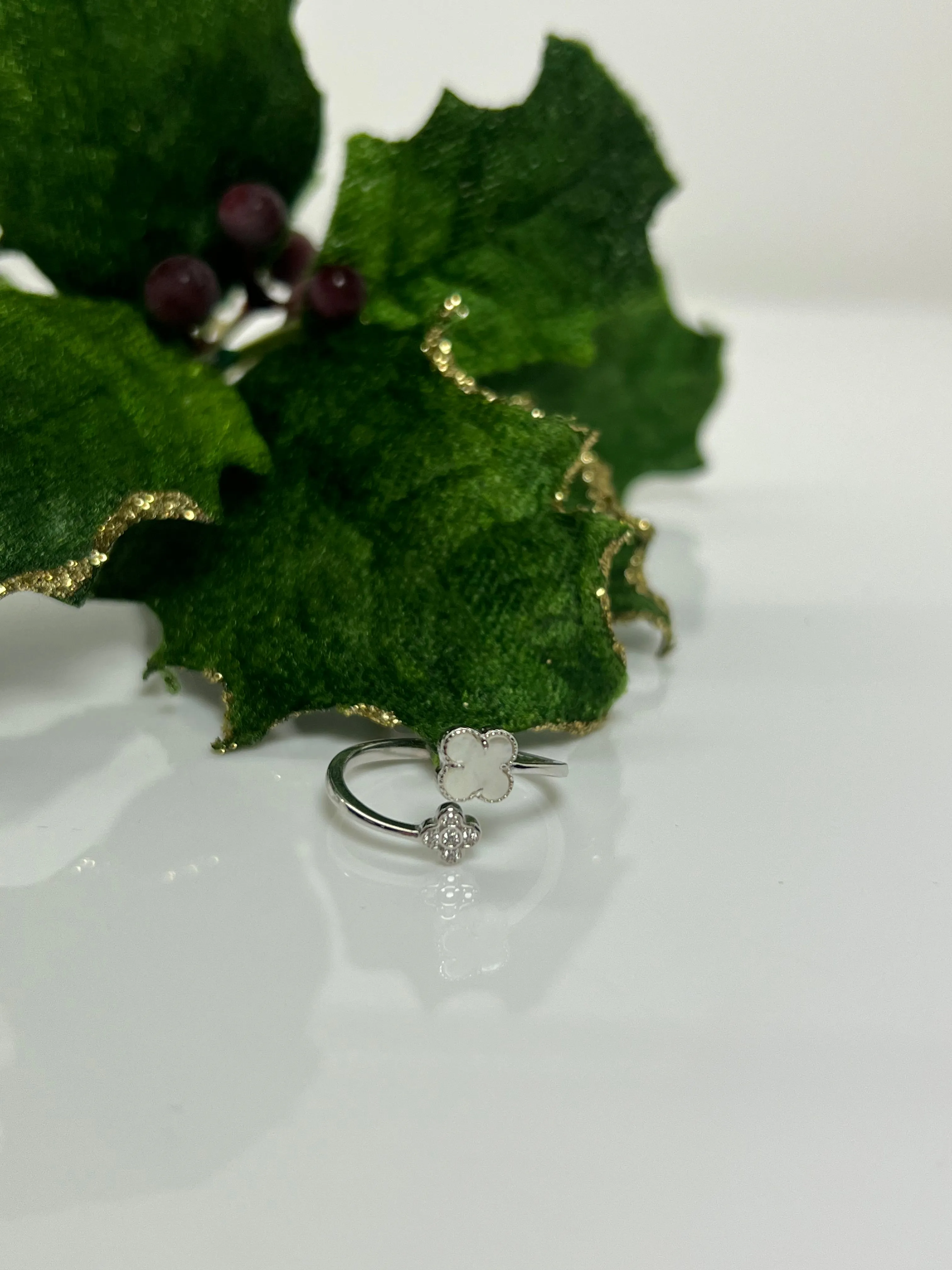 Double Clover rings silver