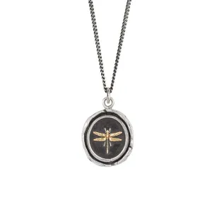 Dragonfly 14k Gold on Silver Talisman | Pyrrha