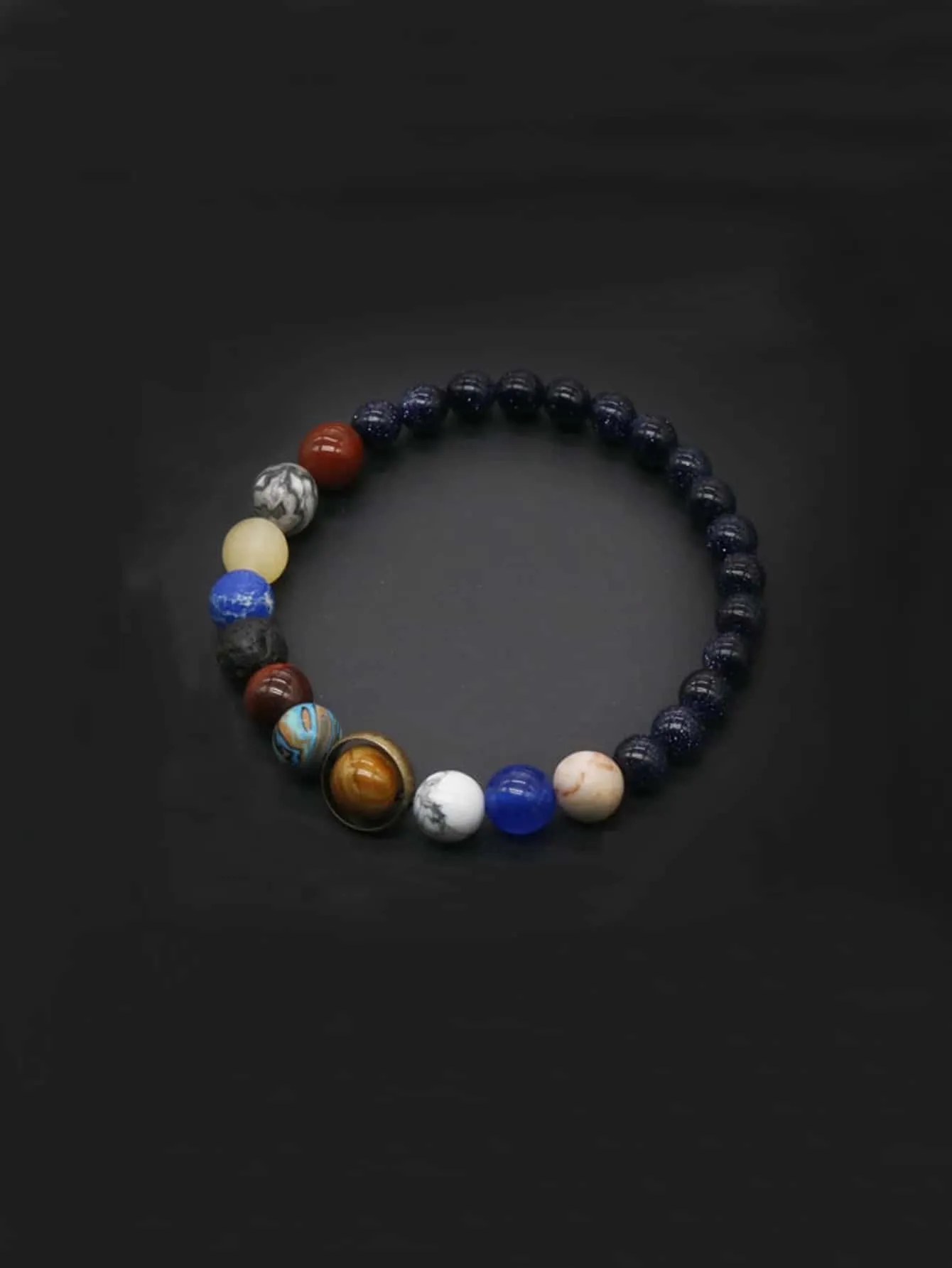 Eight Planets Beaded Bracelet Men's Natural Stone Cosmic Yoga Chakra Bracelet