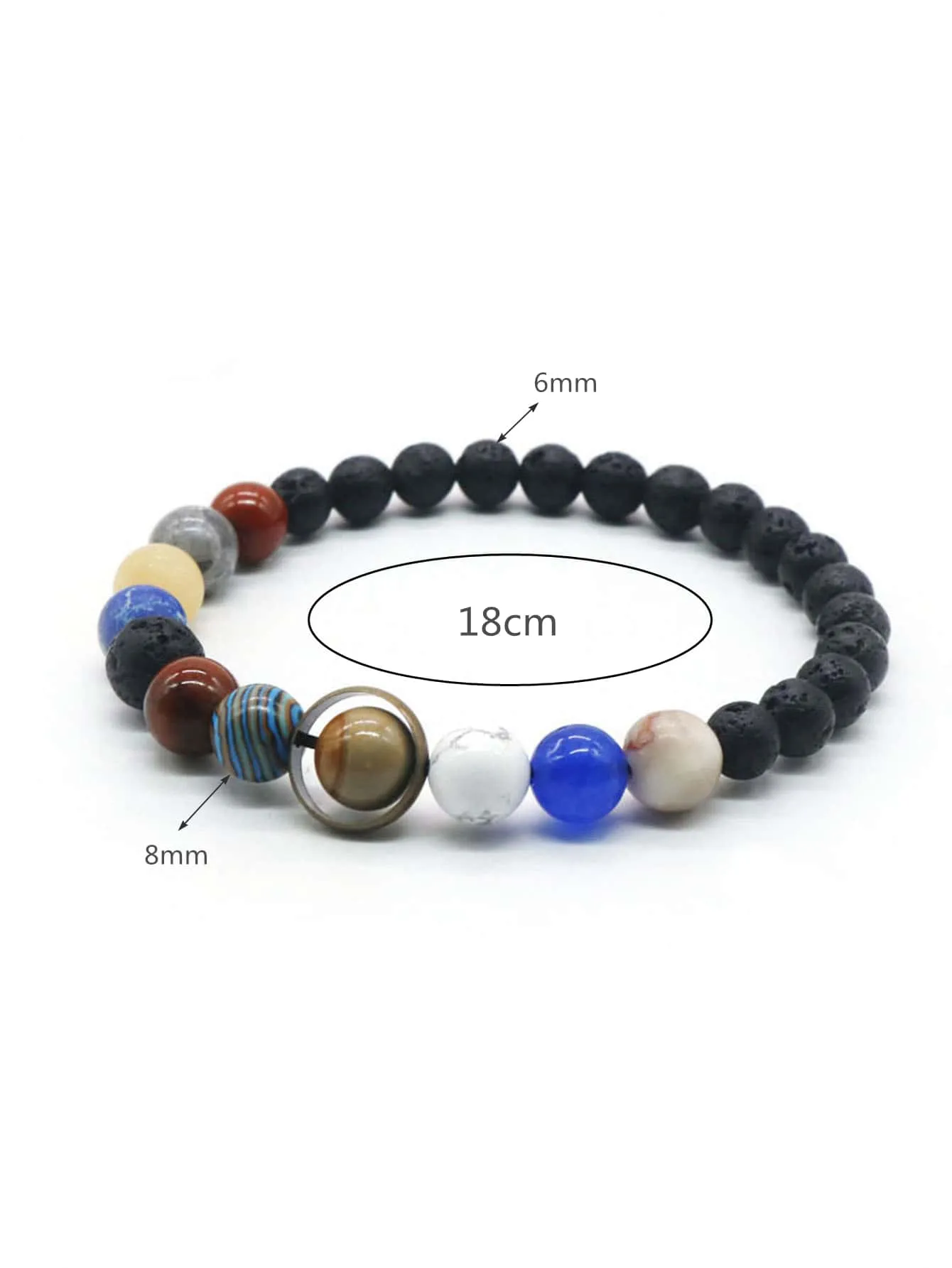 Eight Planets Beaded Bracelet Men's Natural Stone Cosmic Yoga Chakra Bracelet