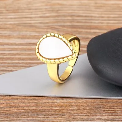 Elegant Gold Plated 5 Colors Jewelry Open Adjustable Ring
