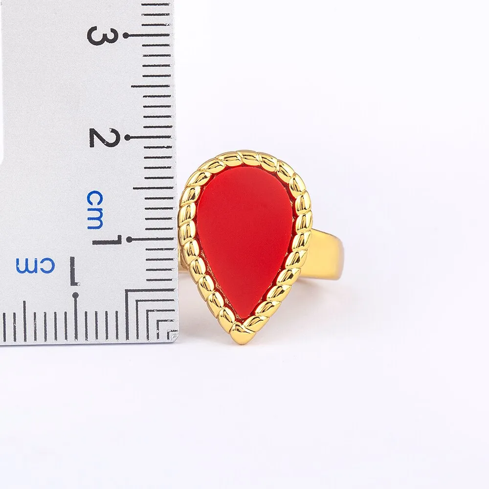 Elegant Gold Plated 5 Colors Jewelry Open Adjustable Ring
