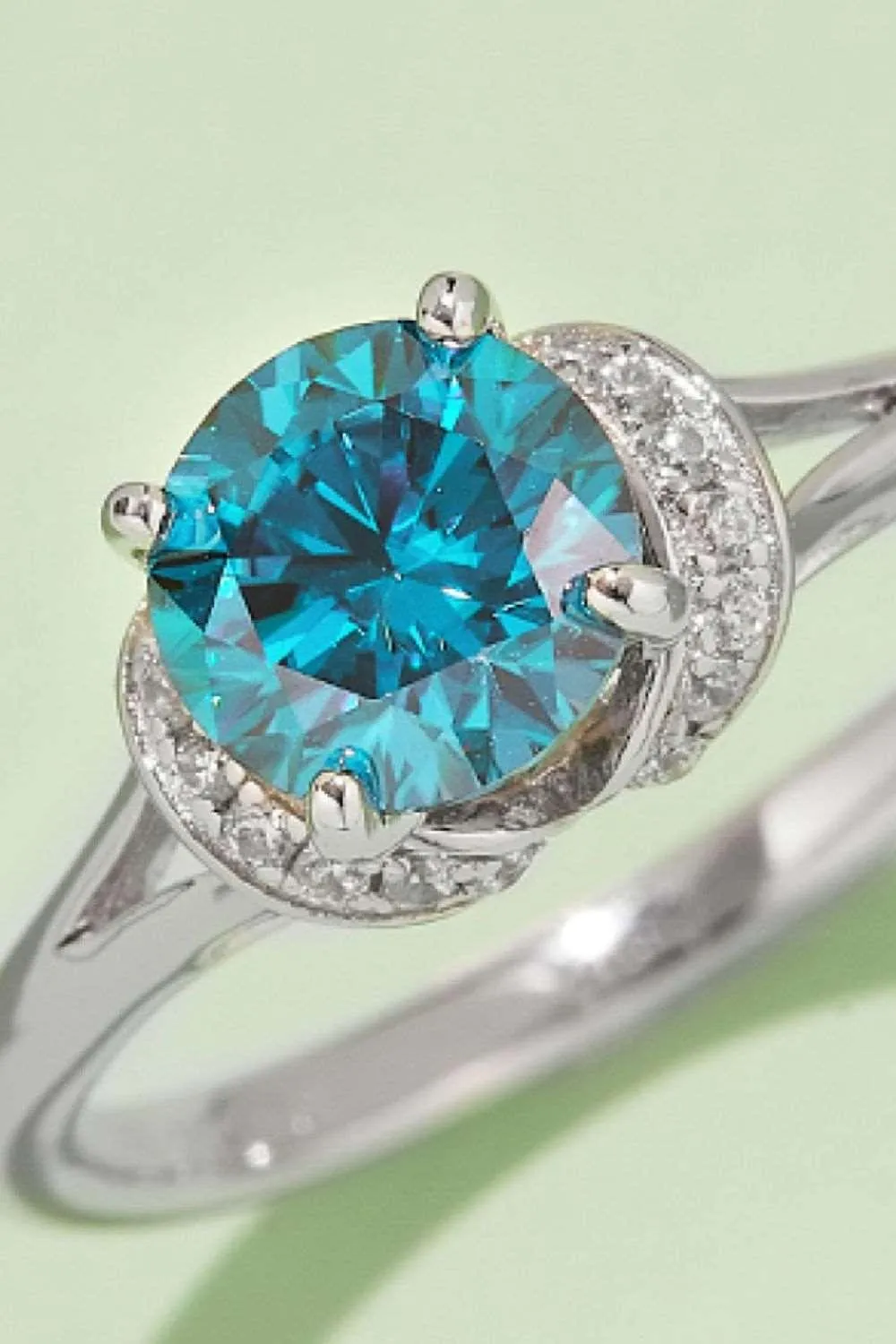 Elegant Multicolored Lab-Grown Diamond Ring in Sterling Silver