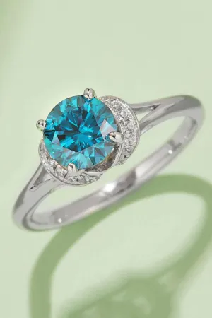 Elegant Multicolored Lab-Grown Diamond Ring in Sterling Silver