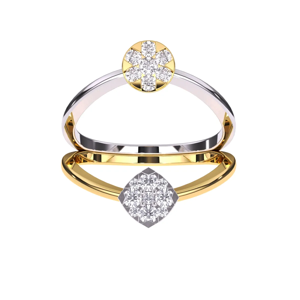 Elegant Two Tone Guard Wrap Wedding Ring