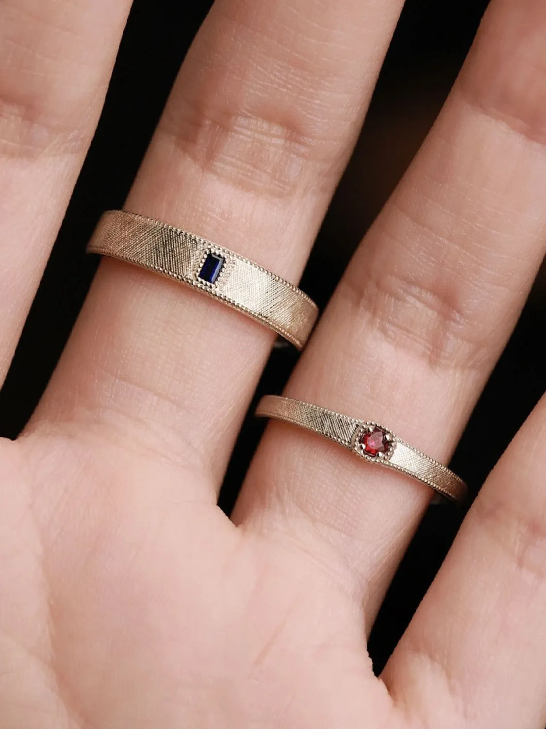 Elegant Vintage Style Zircon Inlaid Couple Rings Set
