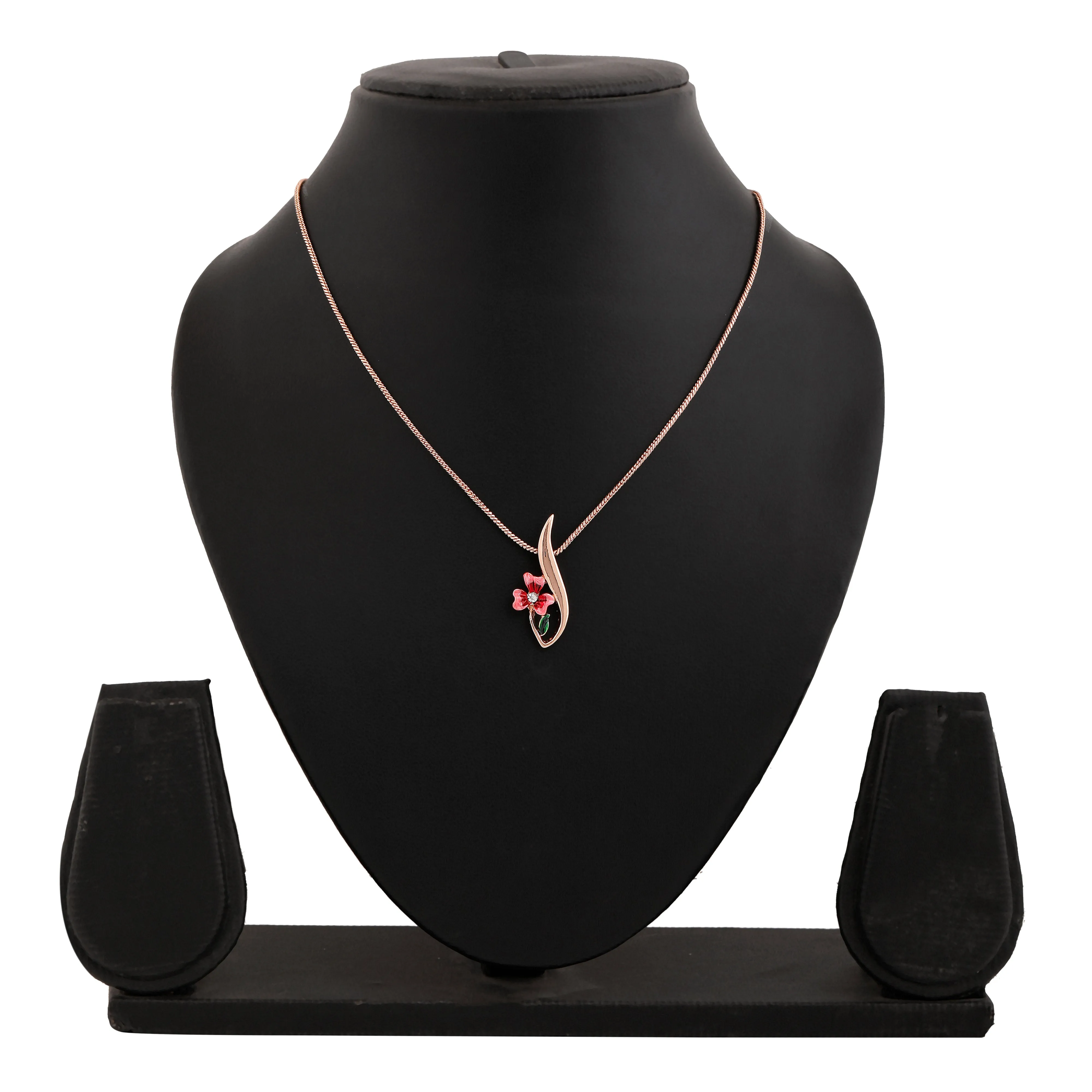 Estele Rosegold Plated Floral Shaped Pendant for Women