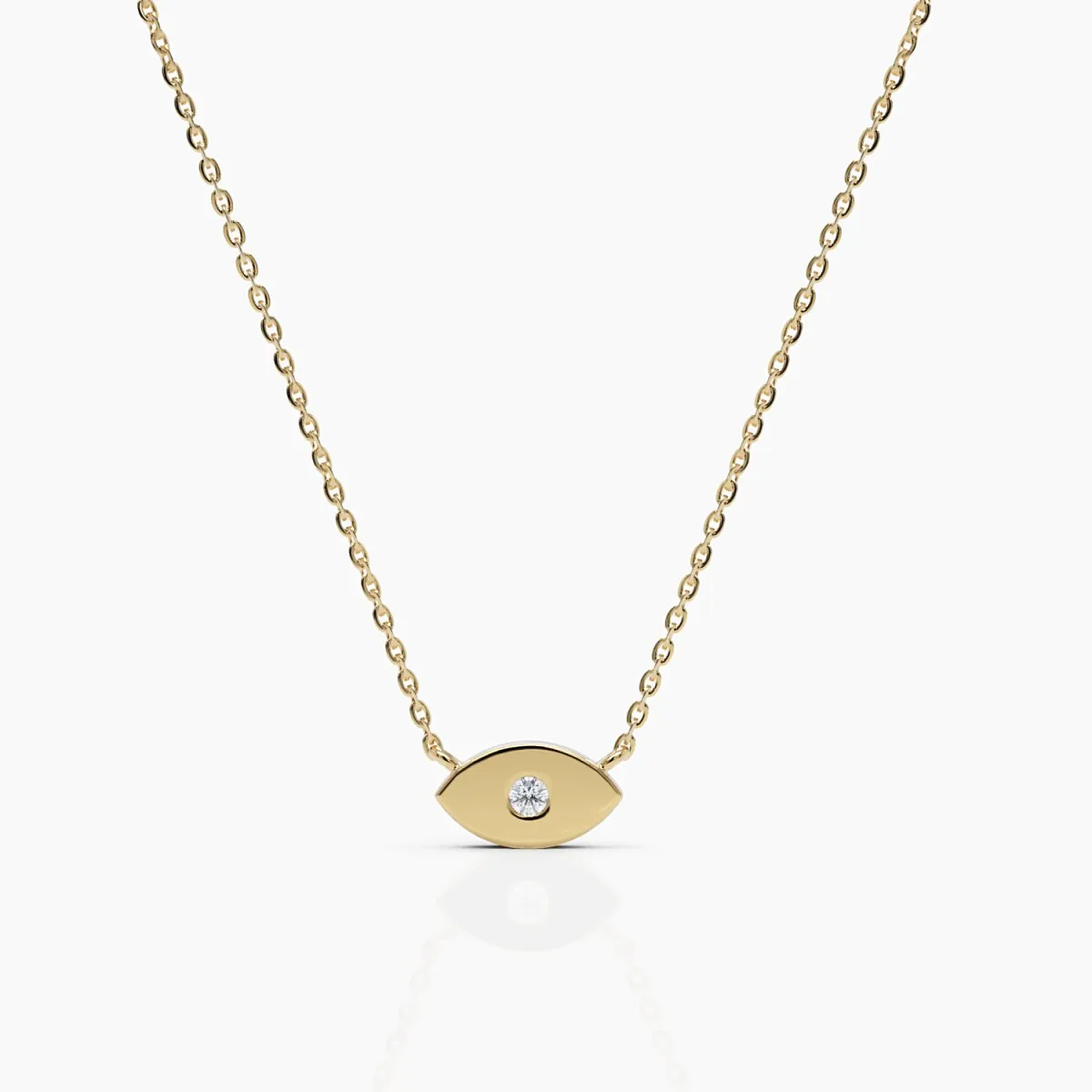Evil Eye Necklace With Diamond in Rose Gold