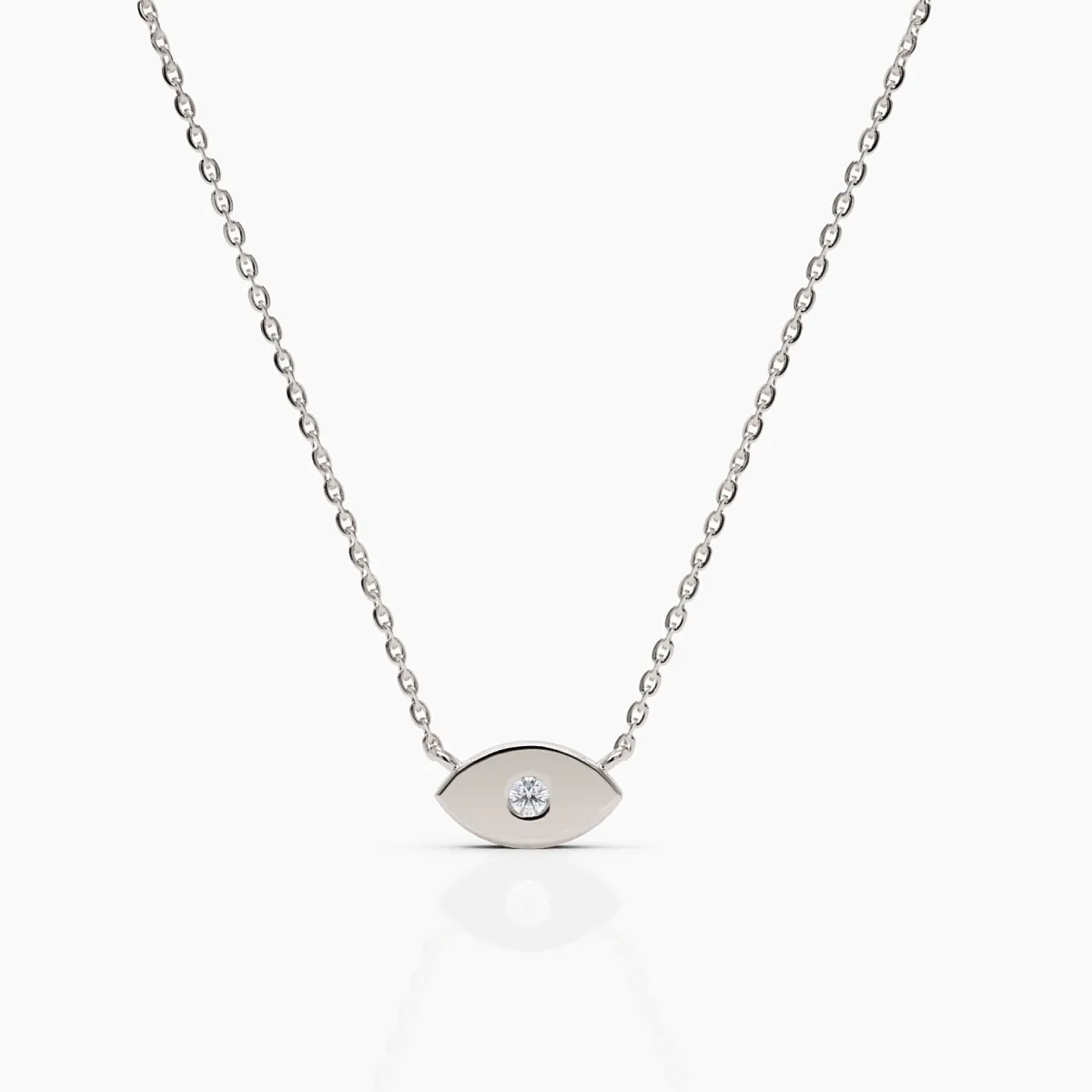 Evil Eye Necklace With Diamond in Rose Gold