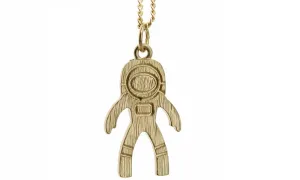 Fashion Gold Cute Astronauts Pendant Necklace