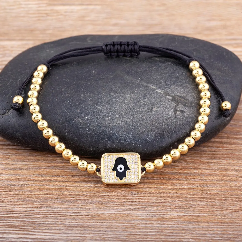 Fashionable Lovely Rainbow Girl Inlaid Evil Eye Bracelet