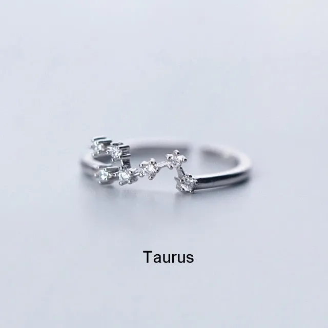 Female Elegant Zodiac Sign Finger Rings for Women