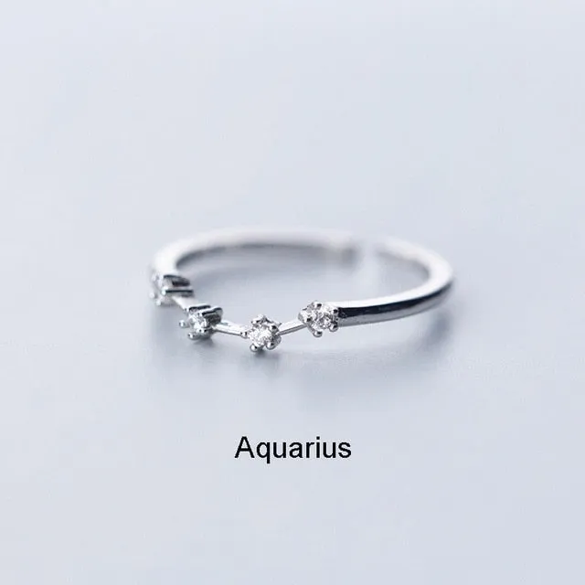 Female Elegant Zodiac Sign Finger Rings for Women