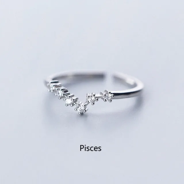 Female Elegant Zodiac Sign Finger Rings for Women