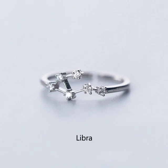 Female Elegant Zodiac Sign Finger Rings for Women