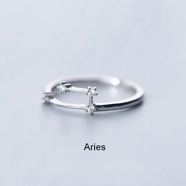 Female Elegant Zodiac Sign Finger Rings for Women