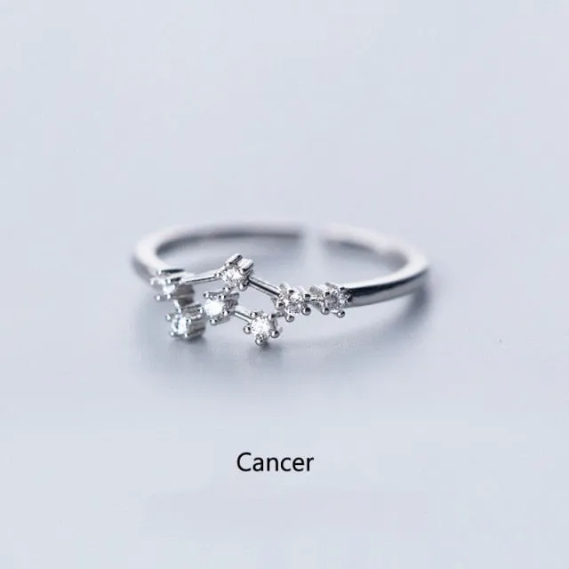 Female Elegant Zodiac Sign Finger Rings for Women