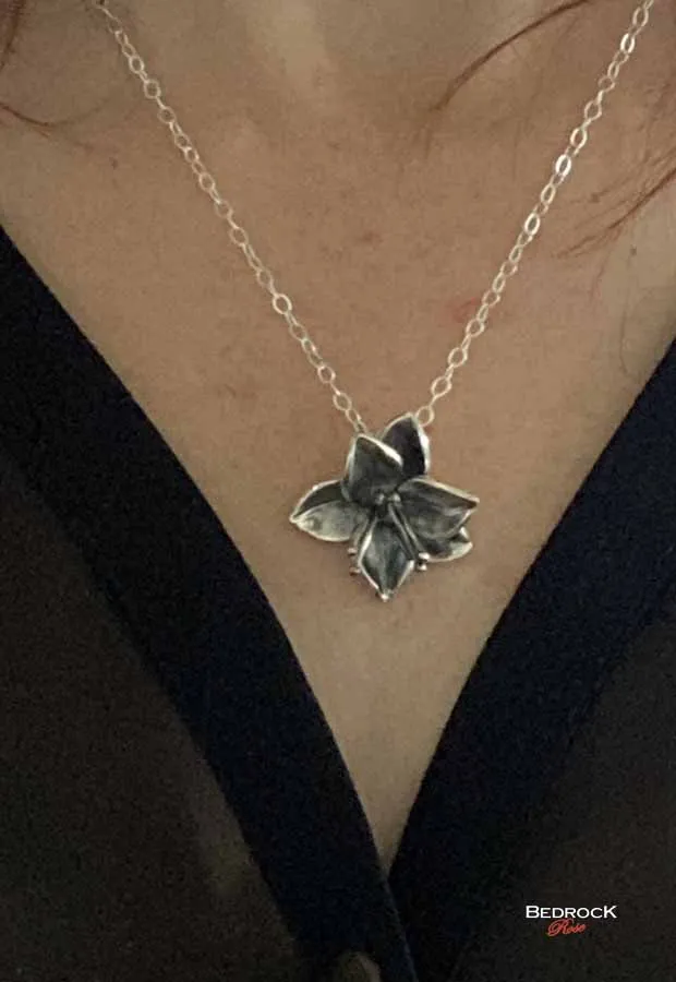 Fine Silver Dogwood Pendant | Floral Jewelry | Statement Necklace