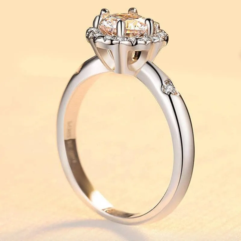 Flower petals Elegant Diamond Engagement Ring